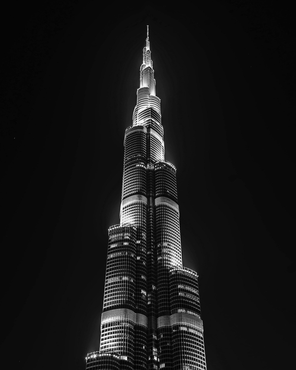 dubai, night, black and white, emirates, nature, arabs, united arab emirates, skyscraper, skyscrapers, holidays, landscape, black, sky, desert, summer, first floor, hot, torrid, sea, vacation, city, night sky, metropolis